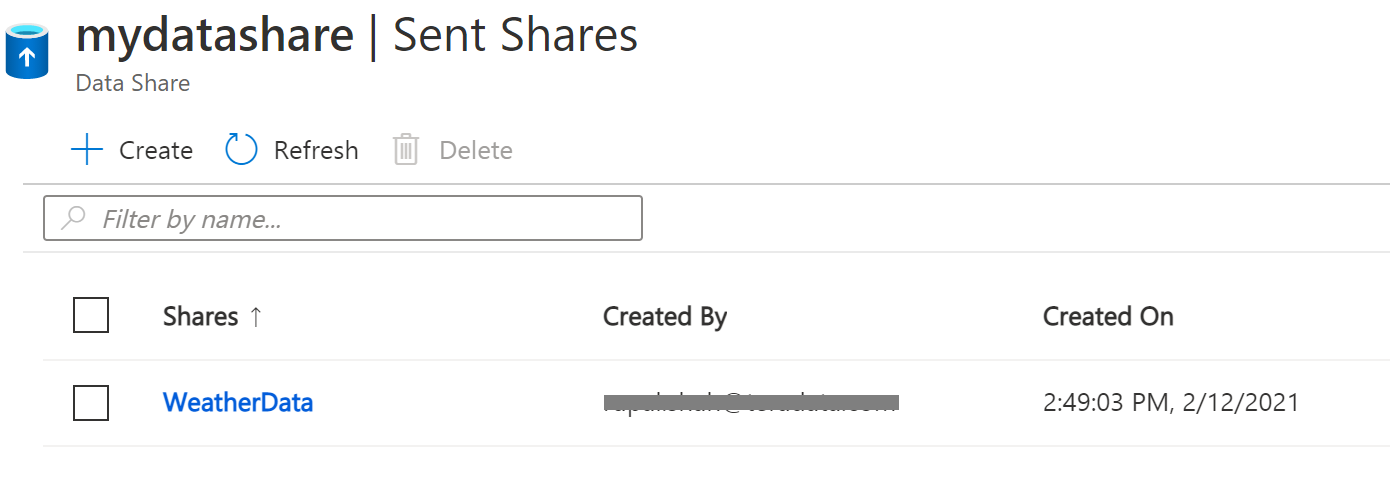 Data Share ready and invitation sent to recipient